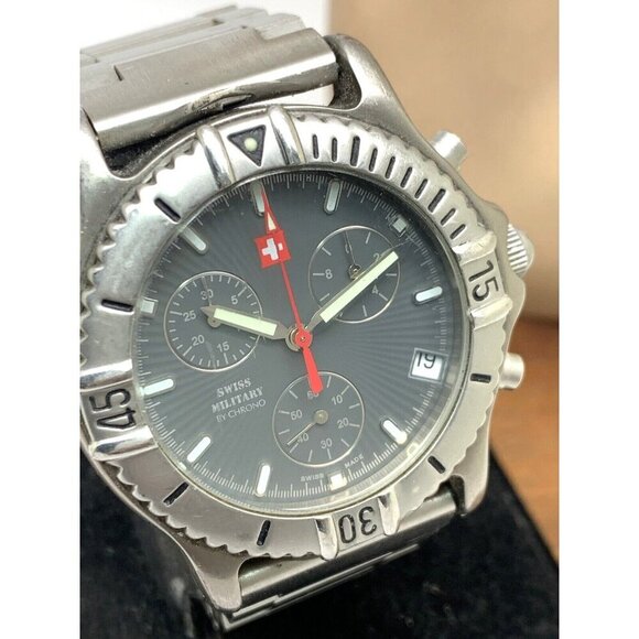 Swiss Military Men's Watch 7874 Gray Dial Quartz Chronograph Titanium Ca… - Picture 14 of 15